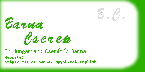 barna cserep business card